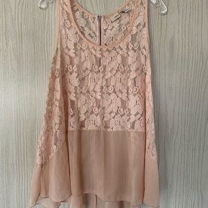 Sheer lace tank top